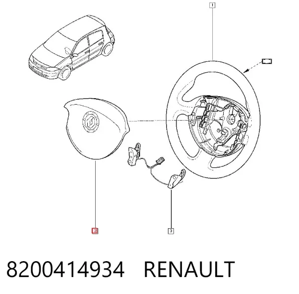 Cinto de segurança (AIRBAG) de condutor 8200414934 Renault (RVI)