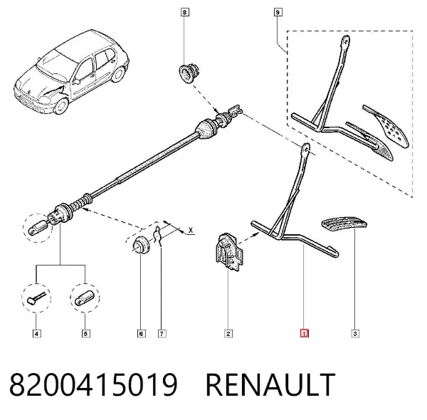Pedal de gás (de acelerador) 8200415019 Renault (RVI)