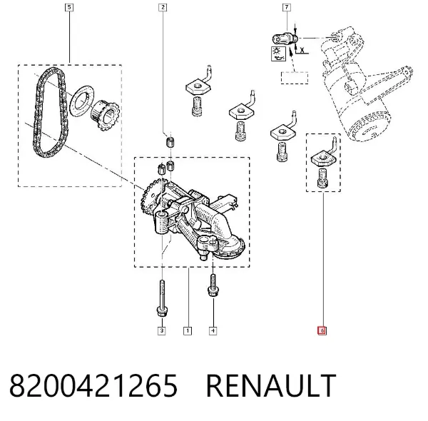 Injetor de óleo 8200421265 Renault (RVI)