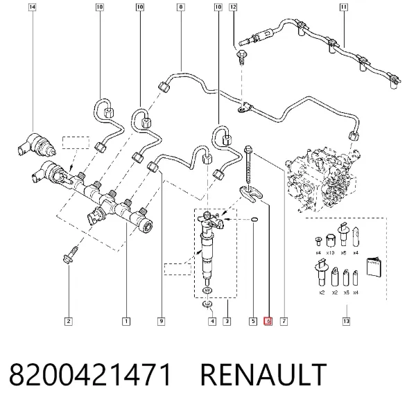 Consola de fixação do injetor 8200421471 Renault (RVI)