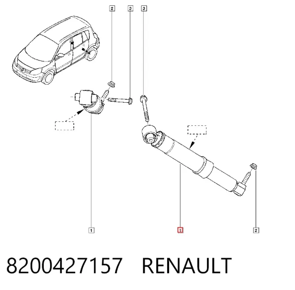Amortecedor traseiro 8200427157 Renault (RVI)