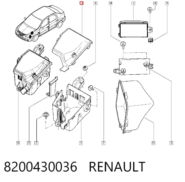 Caixa de unidade de dispositivos de segurança 8200430036 Renault (RVI)