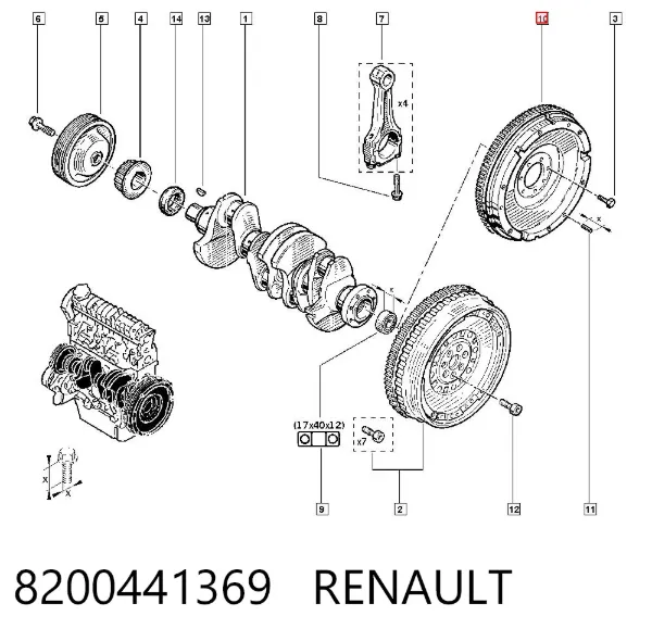 Volante de motor 8200441369 Renault (RVI)