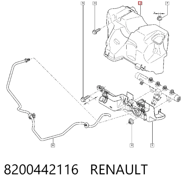 Tampa de motor decorativa 8200442116 Renault (RVI)