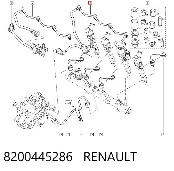 Tubo de combustível, inverso desde os injetores 8200445286 Renault (RVI)