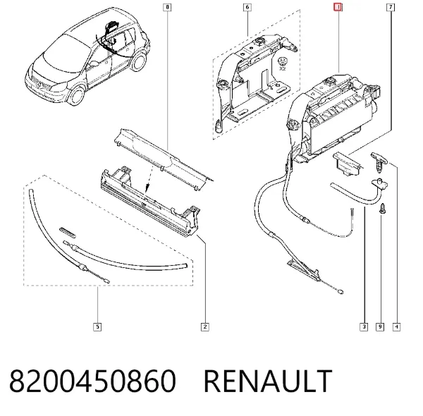 Unidade de controlo (módulo) do freio de estacionamento eletromecânico 8200450860 Renault (RVI)