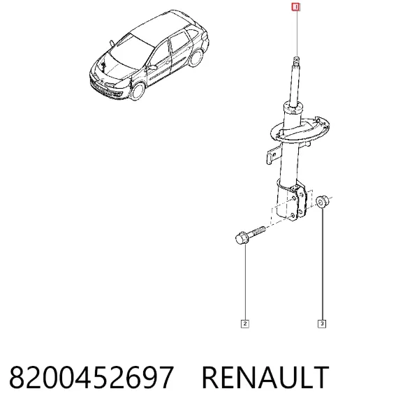 Amortecedor dianteiro 8200452697 Renault (RVI)