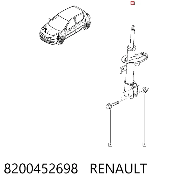 Amortecedor dianteiro 8200452698 Renault (RVI)