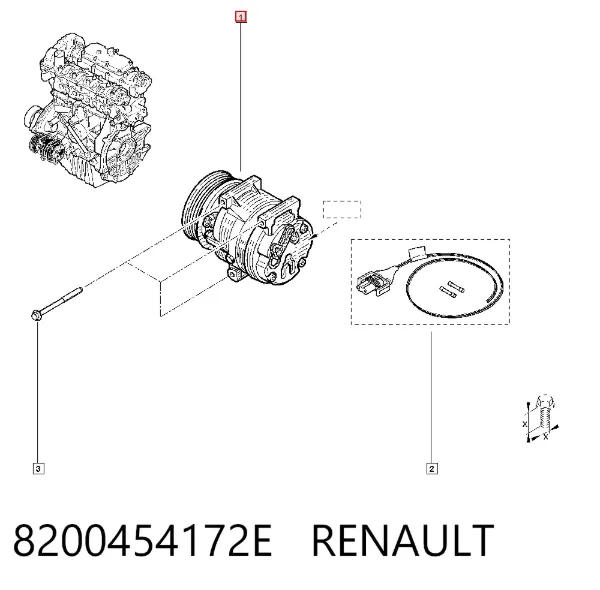 Compressor de aparelho de ar condicionado 8200454172E Renault (RVI)