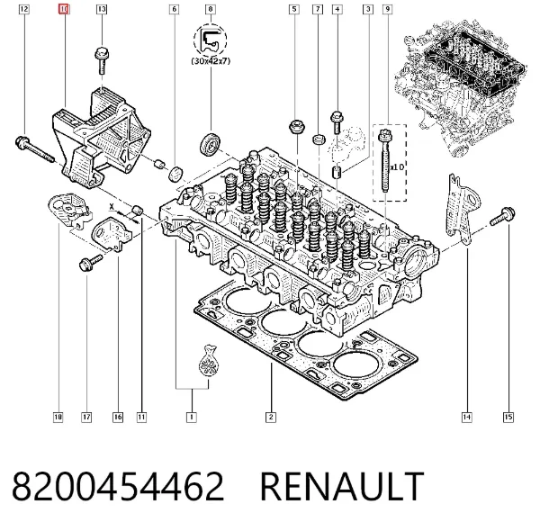 Consola de coxim (apoio) direita de motor 8200454462 Renault (RVI)
