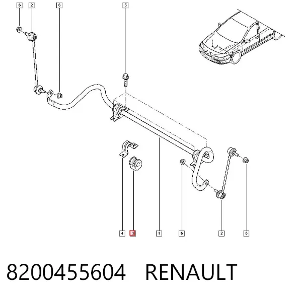 Bucha de estabilizador dianteiro 8200455604 Renault (RVI)
