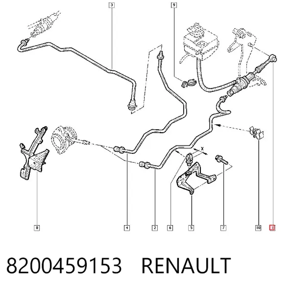 Cilindro mestre de embraiagem 8200459153 Renault (RVI)