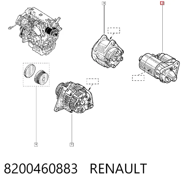 Motor de arranco 8200460883 Renault (RVI)