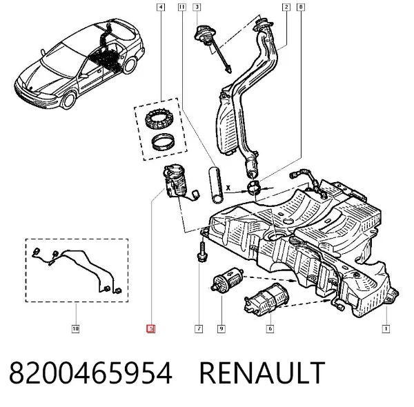 Sensor do nível de combustível no tanque 8200465954 Renault (RVI)