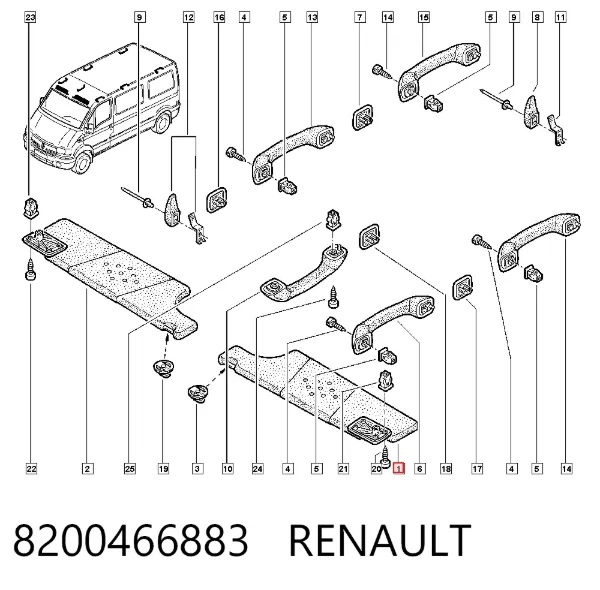 Pala contra o sol 8200466883 Renault (RVI)