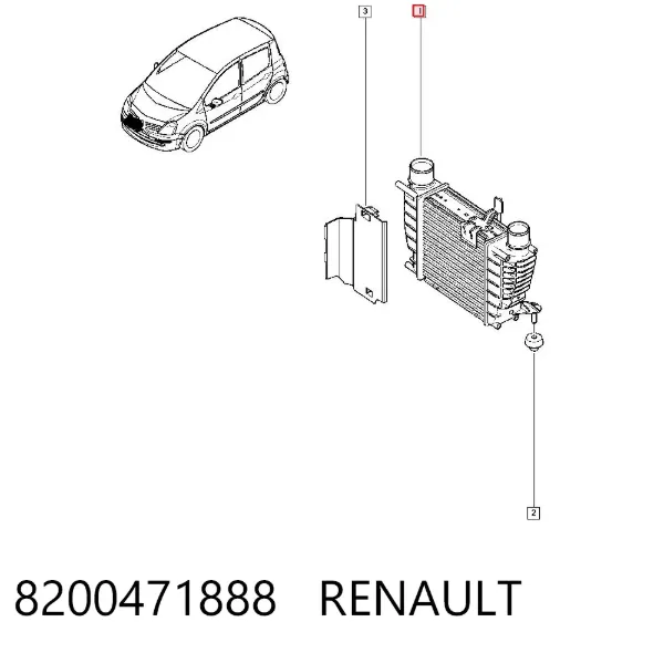 Radiador de intercooler 8200471888 Renault (RVI)