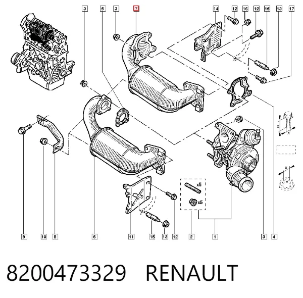 Convertidor - catalisador 8200473329 Renault (RVI)