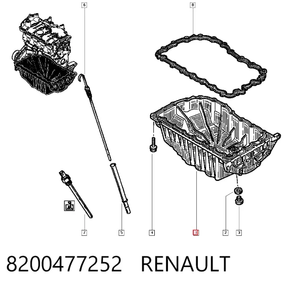 Panela de óleo de cárter do motor 8200477252 Renault (RVI)