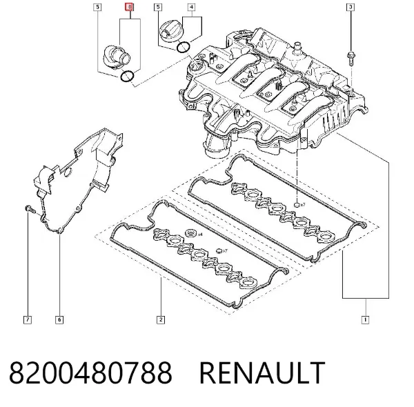 Tampa do gargalho de enchimento de óleo 8200480788 Renault (RVI)