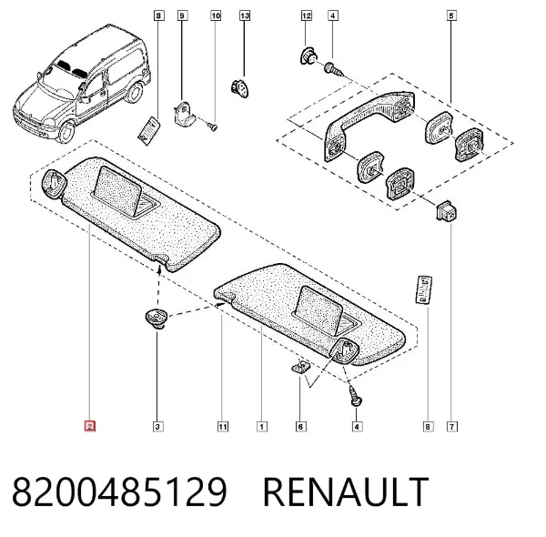 Pala contra o sol 8200485129 Renault (RVI)