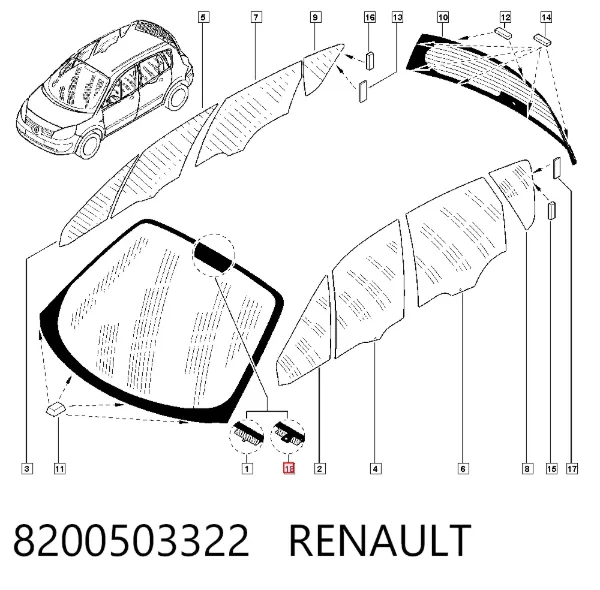 Pára-brisas 8200503322 Renault (RVI)