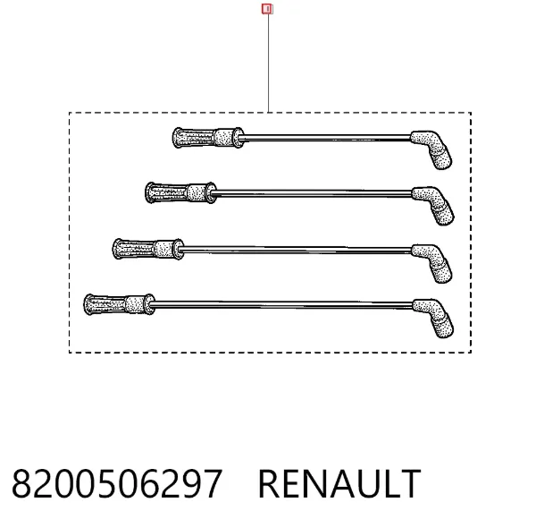 Fios de alta voltagem, kit 8200506297 Renault (RVI)