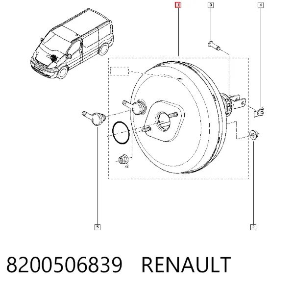 Reforçador dos freios a vácuo 8200506839 Renault (RVI)