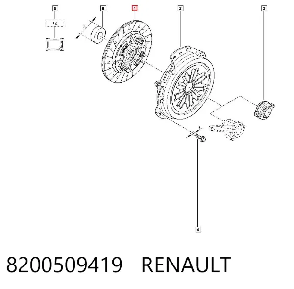 Disco de embraiagem 8200509419 Renault (RVI)