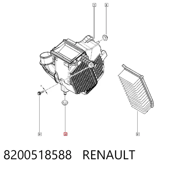 Coxim de caixa de filtro de ar 8200518588 Renault (RVI)