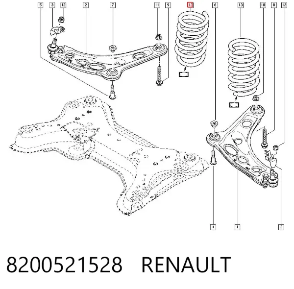 Mola dianteira 8200521528 Renault (RVI)