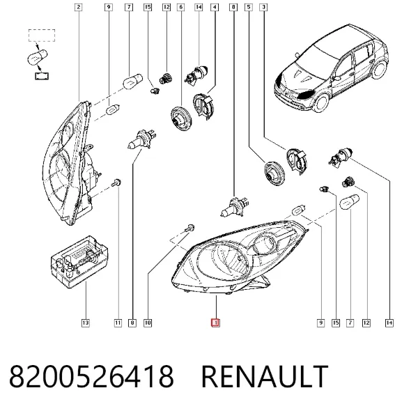 Luz esquerda 8200526418 Renault (RVI)