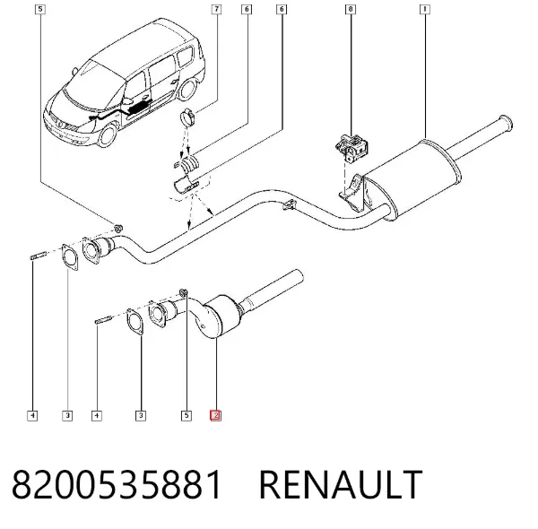 Convertidor - catalisador 8200535881 Renault (RVI)