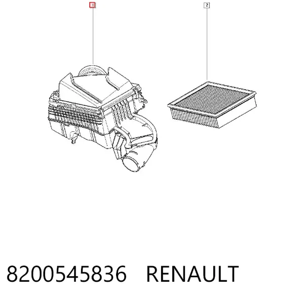 Caixa de filtro de ar 8200545836 Renault (RVI)