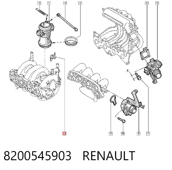 Consola de fixação da válvula de borboleta 8200545903 Renault (RVI)