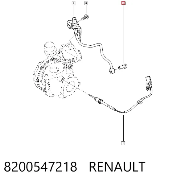 Parafuso de tubo de turbina de fornecimento de óleo 8200547218 Renault (RVI)