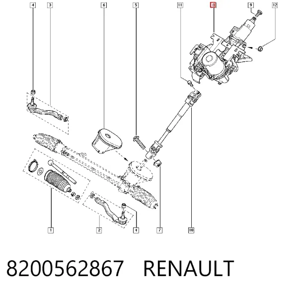 Coluna da direção 8200562867 Renault (RVI)