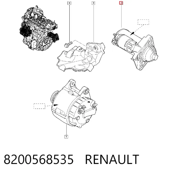 Motor de arranco 8200568535 Renault (RVI)