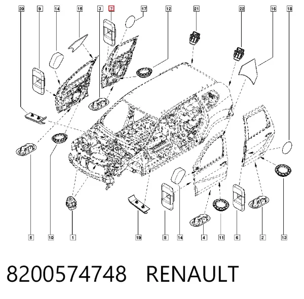 Tampão de limitador da porta 8200574748 Renault (RVI)
