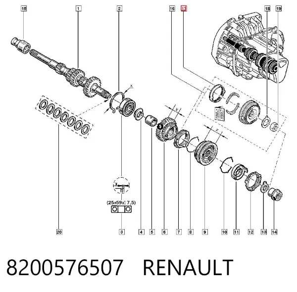 Anel de sincronizador 8200576507 Renault (RVI)