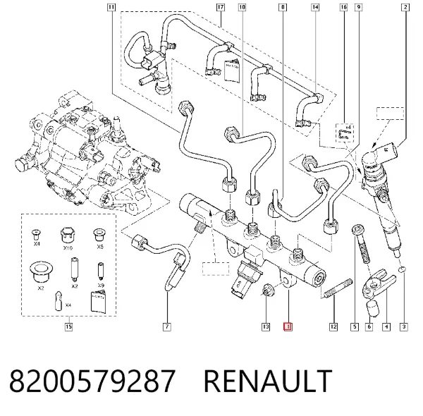 Distribuidor de combustível (rampa) 8200579287 Renault (RVI)