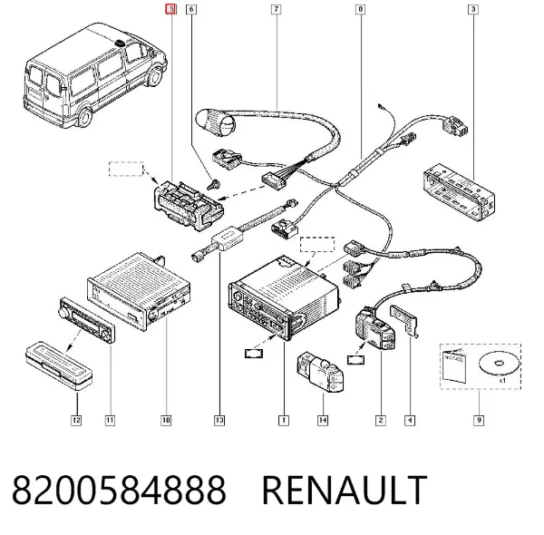 Mostrador multifuncional 8200584888 Renault (RVI)