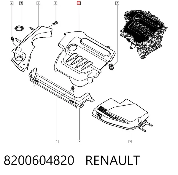 Tampa de motor decorativa Renault Espace IV