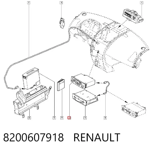 Aparelhagem de som (rádio AM/FM) 8200607918 Renault (RVI)