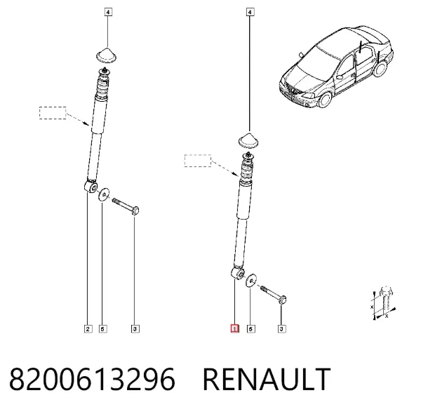 Amortecedor traseiro 8200613296 Renault (RVI)