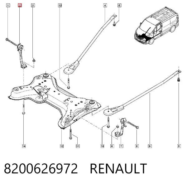 Barra de acoplamento direita de braço oscilante inferior dianteiro 8200626972 Renault (RVI)