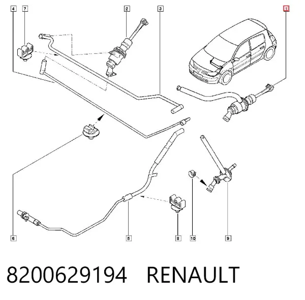 Cilindro mestre de embraiagem 8200629194 Renault (RVI)