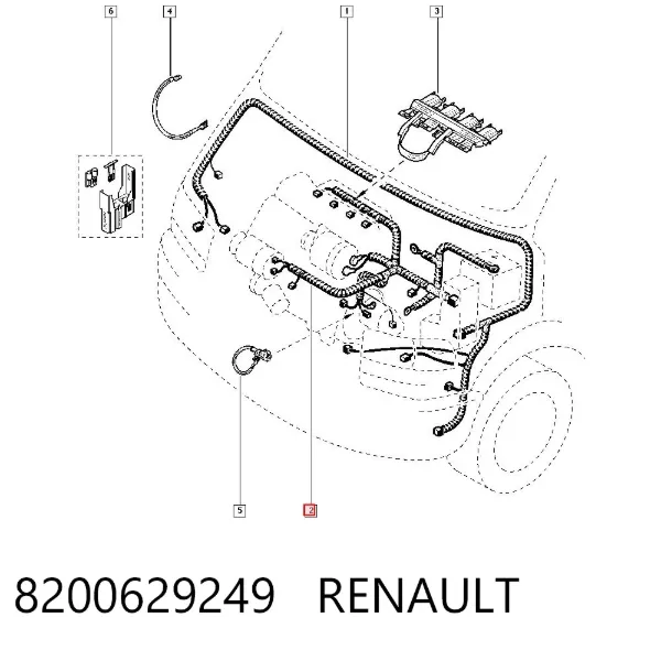 Sensor de temperatura dos gases de escape (GE), antes de turbina 8200629249 Renault (RVI)