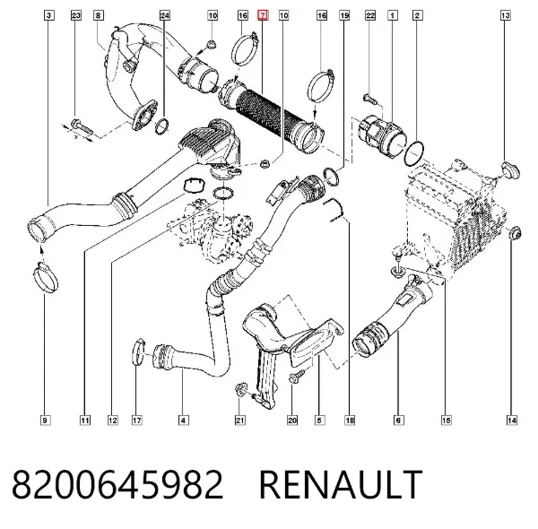 Cano derivado de ar do medidor de consumo do ar Renault Scenic III