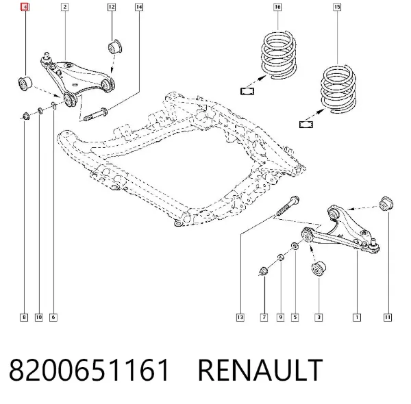 Bloco silencioso dianteiro do braço oscilante inferior 8200651161 Renault (RVI)