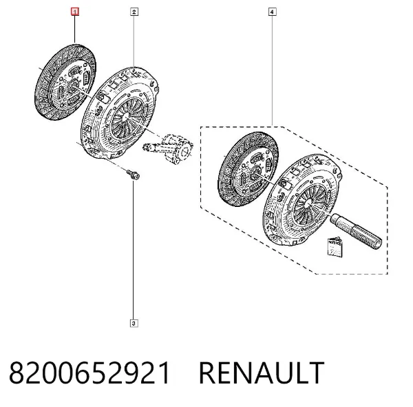 Disco de embraiagem 8200652921 Renault (RVI)